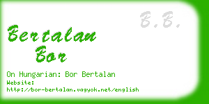 bertalan bor business card